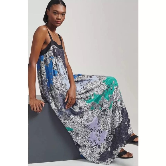 Anthropologie Dresses & Skirts - NWT Atsu Anthropologie Printed Floral Maxi Dress‎ Black XS Oriental Romantic